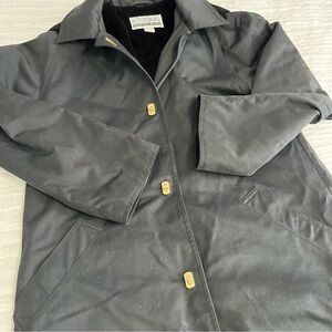 Black Turnlock Coat Kristen Blake KBStorm Velvet-Like Lining Removable Hood S